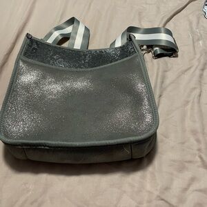 silver glitter leopard crossbody